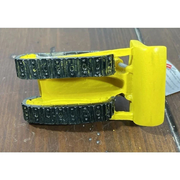 Bulldozer Black Yellow Christmas Holiday Ornament NWT Cake Topper Construction - Picture 5 of 5